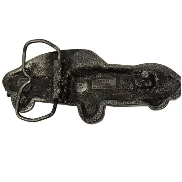 Vintage 1979 Corvette Belt Buckle Bergamot Brass Works Made USA Silver Tone Car - Picture 5 of 5